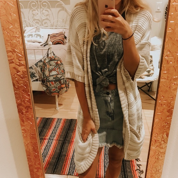 Vintage Sweaters - Chunky Woven Knit Cardigan